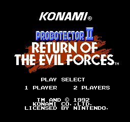 Probotector II - Return of the Evil Forces (Europe) Title Screen